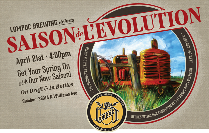 Design by Jen Lompoc Brewing Saison Beer Launch Poster Design